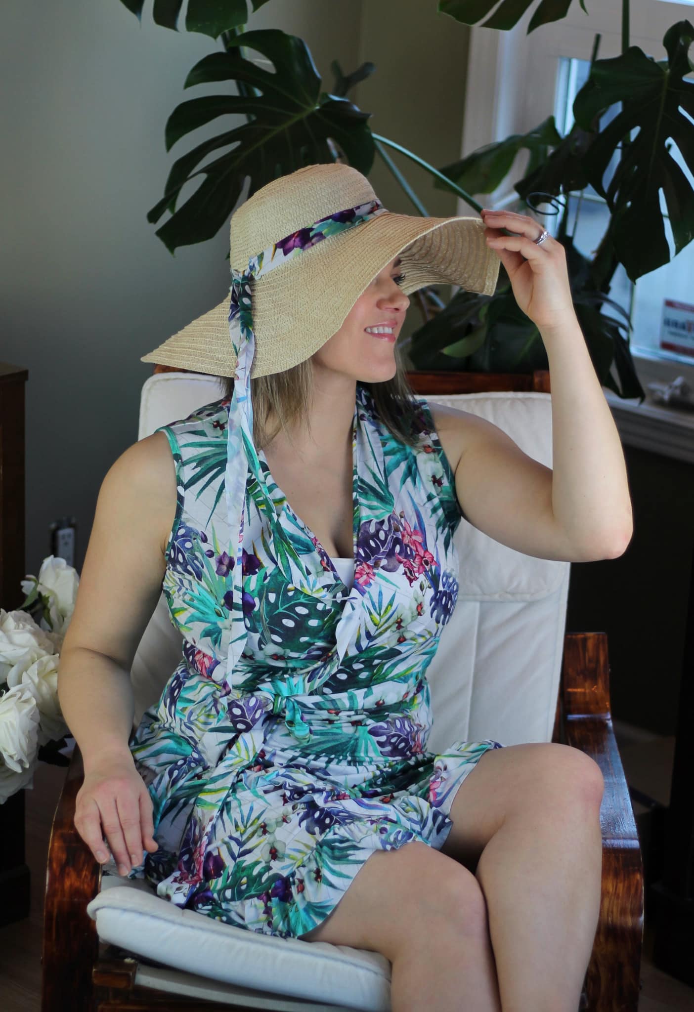 R13 - Tropical Herringbone - Bamboo Cotton French Terry
