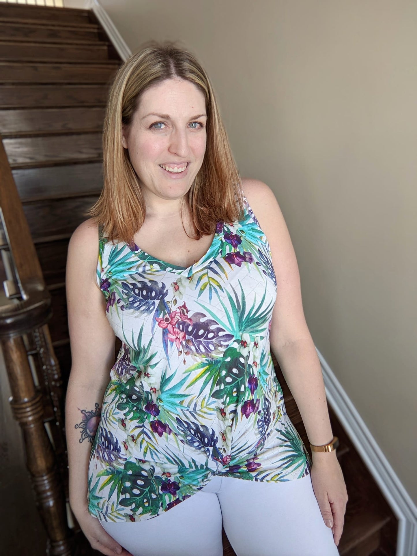 R13 - Tropical Herringbone - Bamboo Cotton French Terry