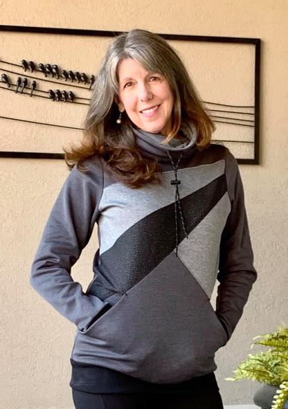 Repreve Heathered SweatShirt Fleece - Dark Gray&Charcoal